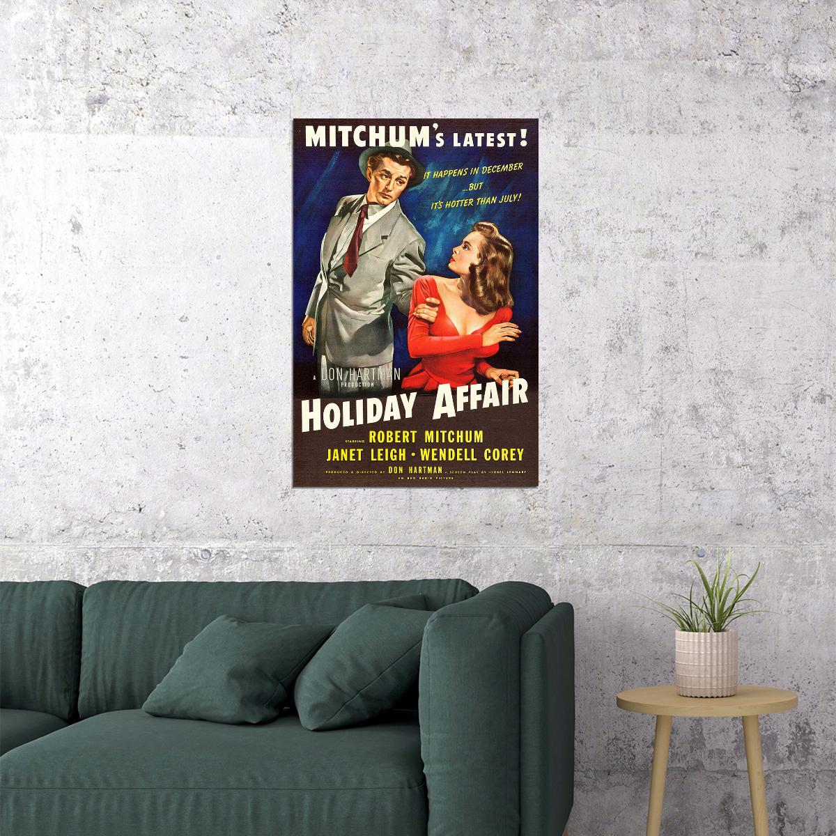 Holiday Affair Movie Comedy Drama Family Poster Wall Art Print Home Wall Decor - xonomax