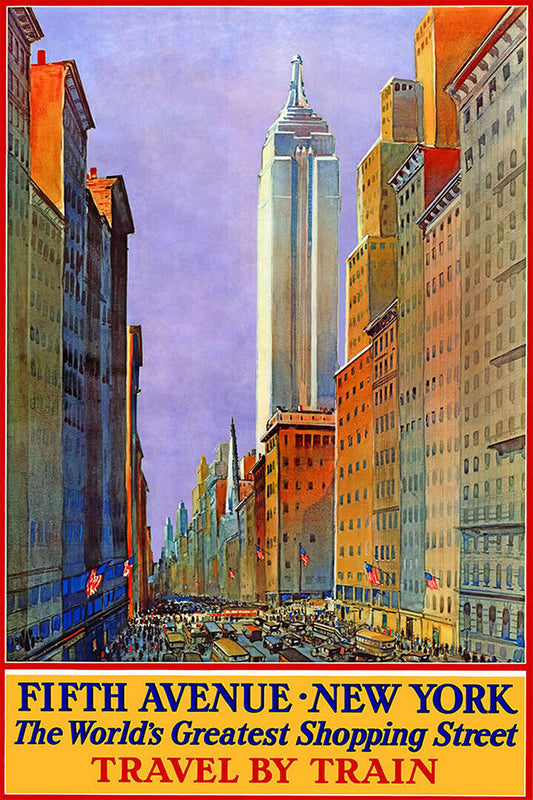 1932 5th Avenue Greatest Shopping Street Ny City Travel Poster Wall Art Print Home Wall Decor - xonomax