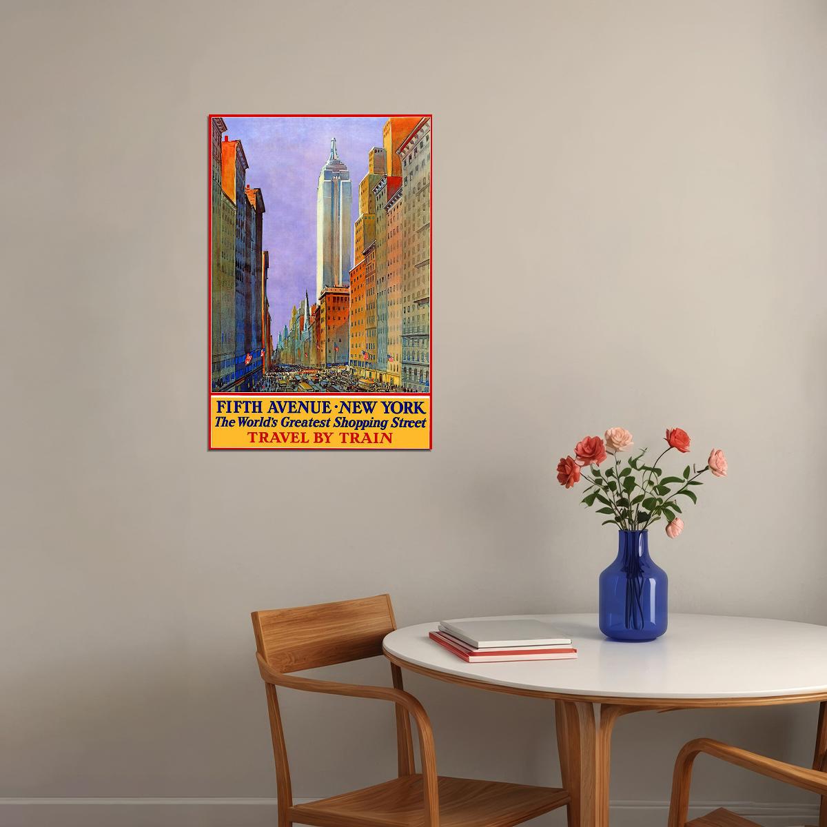 1932 5th Avenue Greatest Shopping Street Ny City Travel Poster Wall Art Print Home Wall Decor - xonomax