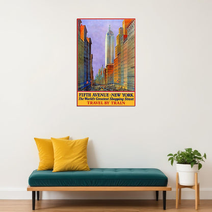 1932 5th Avenue Greatest Shopping Street Ny City Travel Poster Wall Art Print Home Wall Decor - xonomax