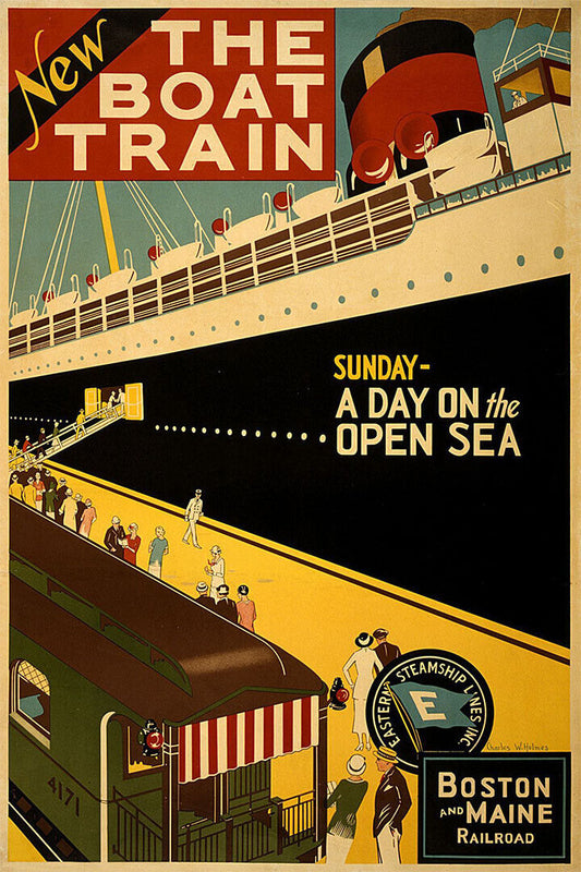 1925 Boston & Maine Rr The Boast Train Vintage Travel Poster Wall Art Print Home Wall Decor - xonomax