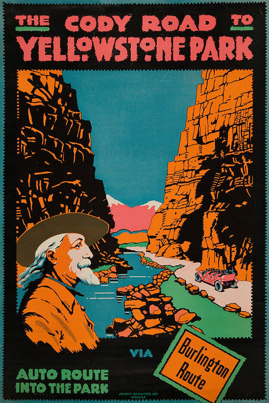 1916 Cody Road To Yellowstone Park Vintage Style Travel Poster Wall Art Print Home Wall Decor - xonomax