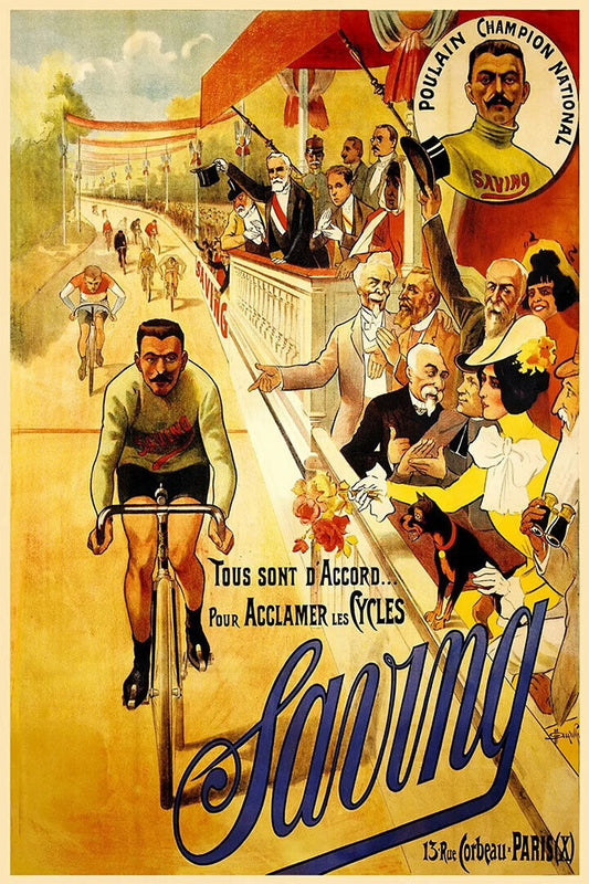 Classic French Cycling Saving Poulain National Champion Poster Wall Art Print Home Wall Decor - xonomax