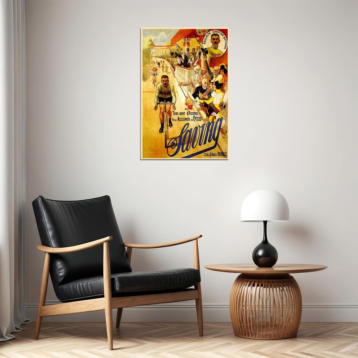 Classic French Cycling Saving Poulain National Champion Poster Wall Art Print Home Wall Decor - xonomax