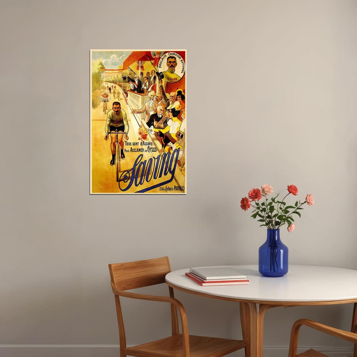 Classic French Cycling Saving Poulain National Champion Poster Wall Art Print Home Wall Decor - xonomax