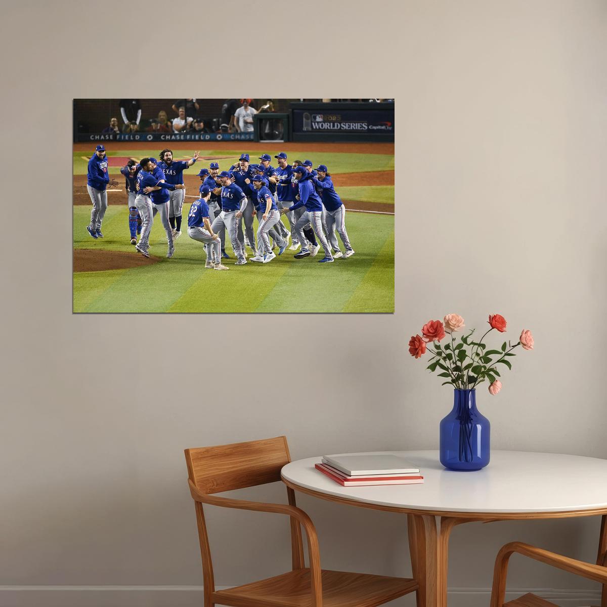 Texas 2023 Baseball Champions Players Celebration Poster Wall Art Print Home Wall Decor - xonomax