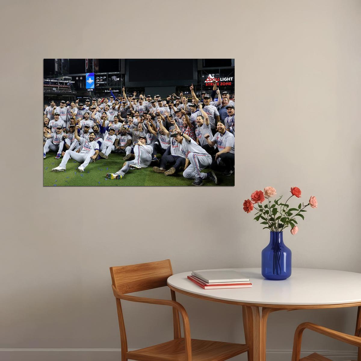 Texas 2023 Baseball Champions Players Group Photo Poster Wall Art Print Home Wall Decor - xonomax