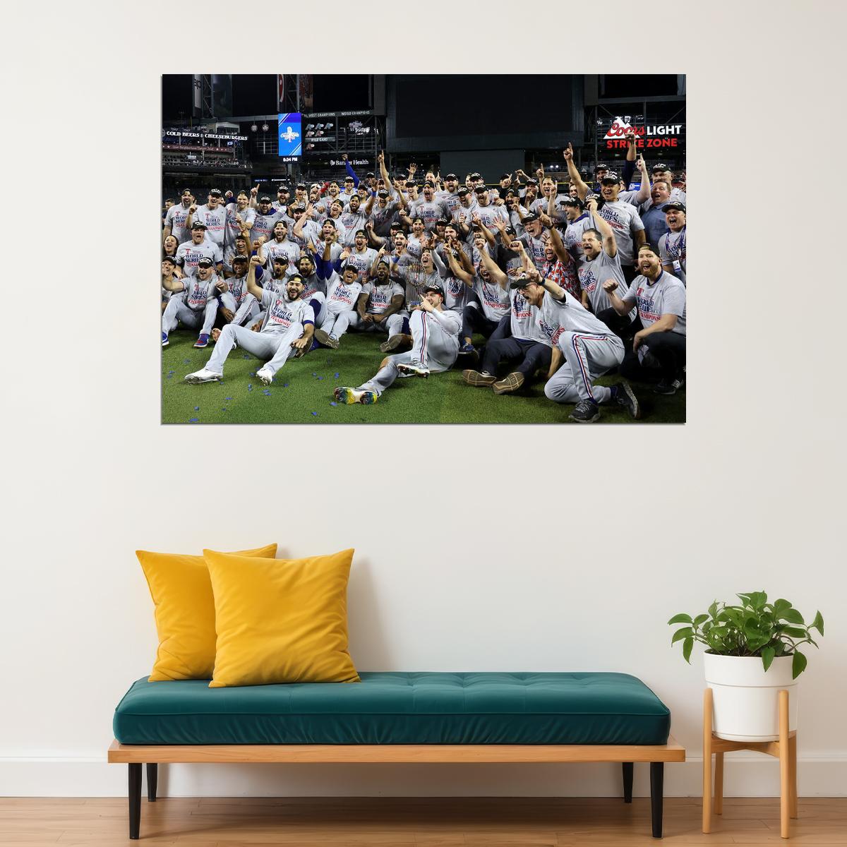 Texas 2023 Baseball Champions Players Group Photo Poster Wall Art Print Home Wall Decor - xonomax