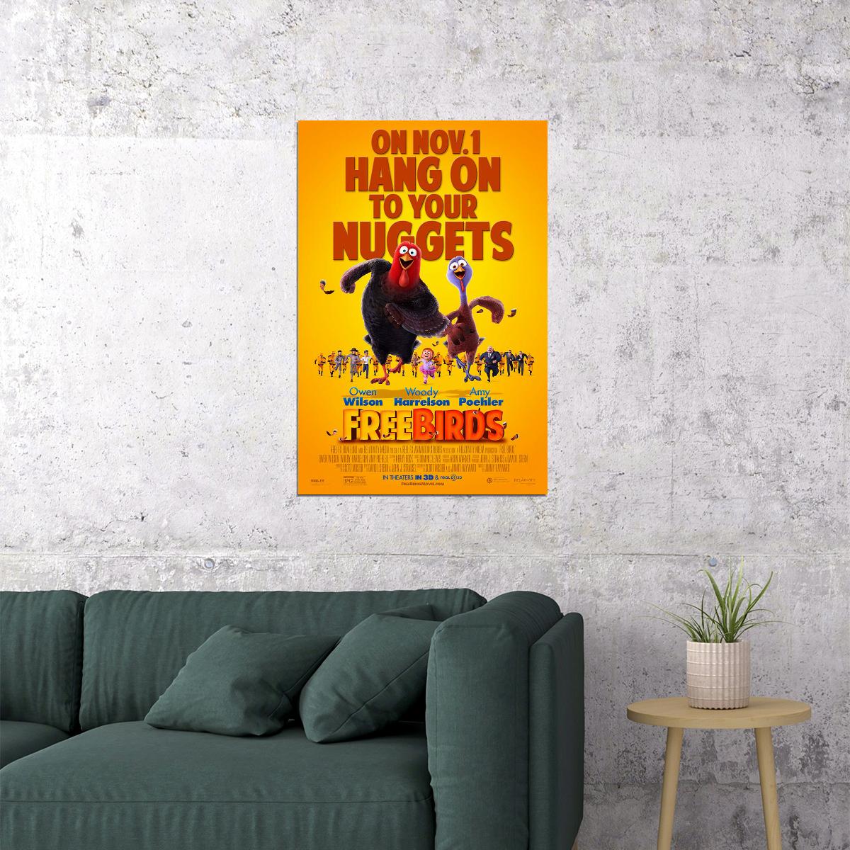 Free Birds Animation Movie Action Adventure Poster Wall Art Print Home Wall Decor - xonomax