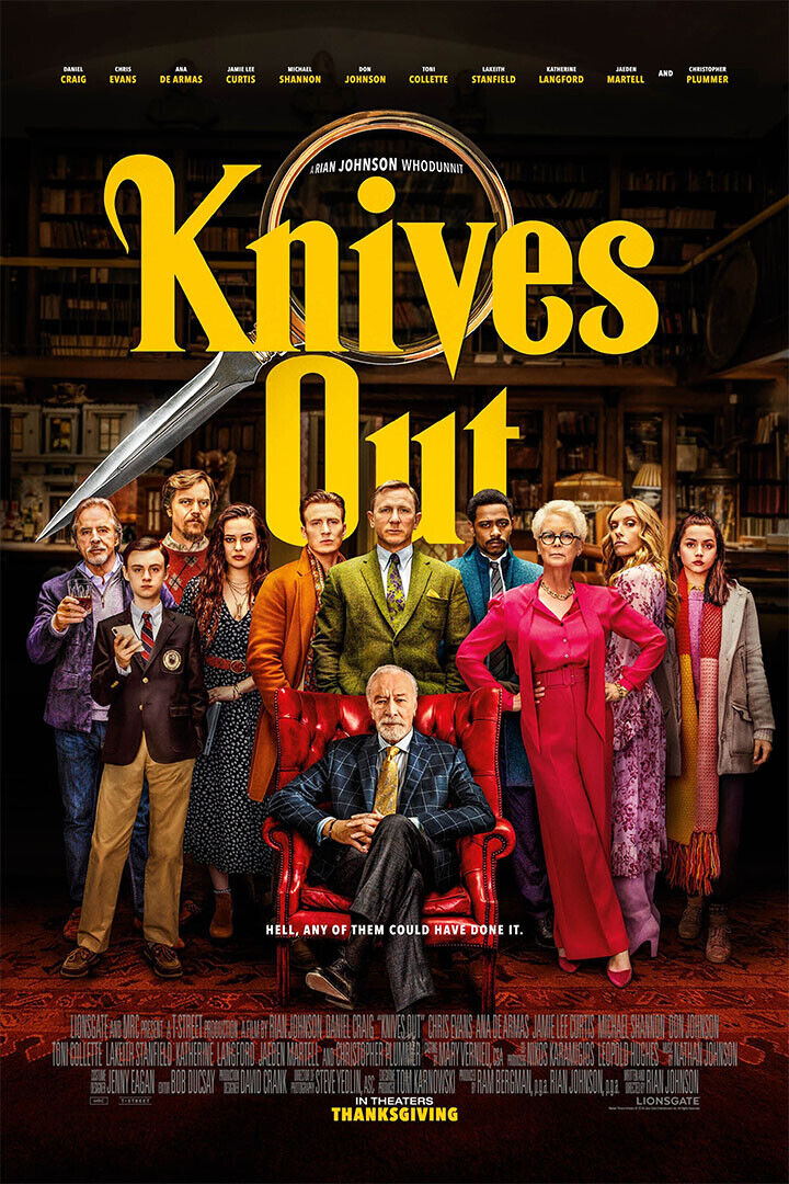 Knives Out Movie Comedy Crime Drama Adventure Poster Wall Art Print Home Wall Decor - xonomax