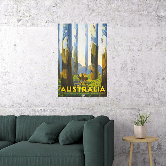 1930 Australia's Tallest Trees Marysville Victoria Travel Poster Wall Art Print Home Wall Decor - xonomax