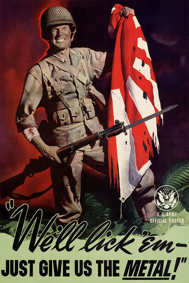 Japanese Flag In Soldier's Hand Us Army WWII Poster Wall Art Print Home Wall Decor - xonomax