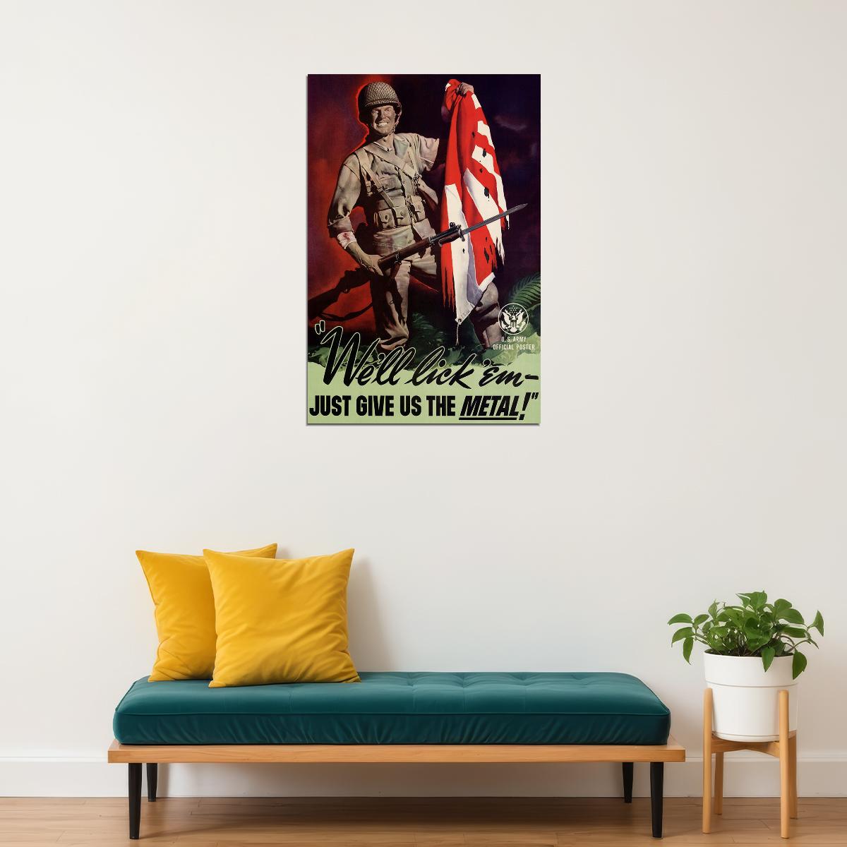 Japanese Flag In Soldier's Hand Us Army WWII Poster Wall Art Print Home Wall Decor - xonomax