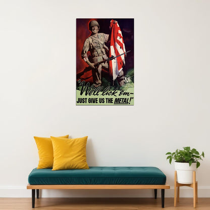 Japanese Flag In Soldier's Hand Us Army WWII Poster Wall Art Print Home Wall Decor - xonomax