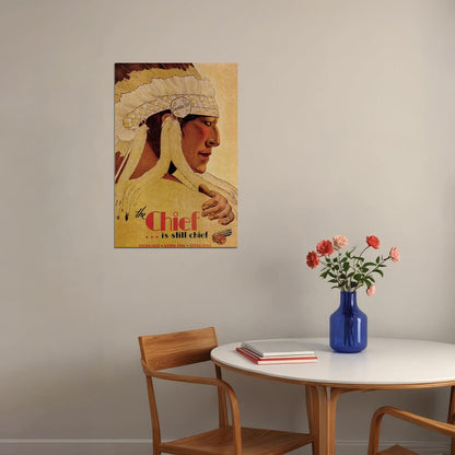 Santa Fe Travel The Chief Is Still Chief Indian Headdress Poster Wall Art Print Home Wall Decor