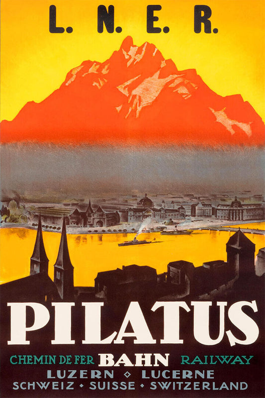 Pilatus Mountain Switzerland Bahn Railway Travel Vintage Poster Wall Art Print Home Wall Decor - xonomax