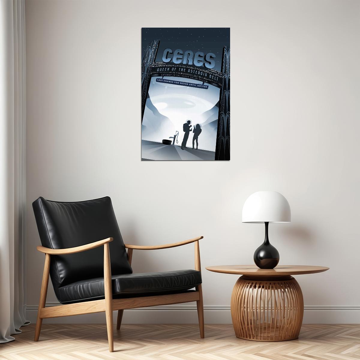 Retro Space Exploration Ceres Queen Of The Asteroid Belt Poster Wall Art Print Home Wall Decor - xonomax
