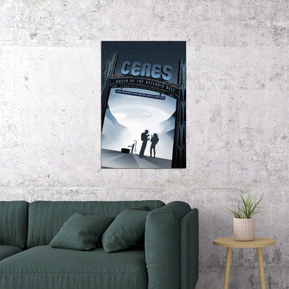 Retro Space Exploration Ceres Queen Of The Asteroid Belt Poster Wall Art Print Home Wall Decor - xonomax