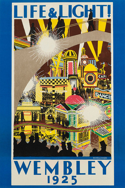 1925 Wembley Life & Light! Vintage Style British Travel Poster Wall Art Print Home Wall Decor - xonomax