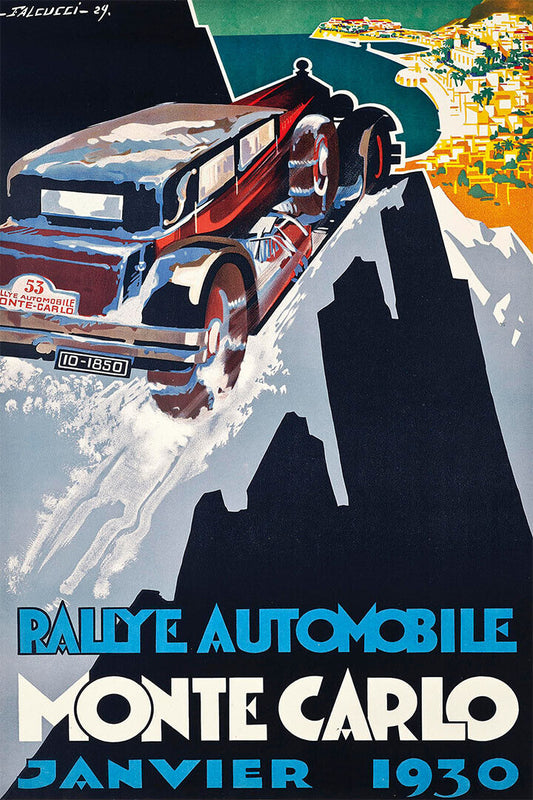Rally Automobile Monte Carlo January 1930 Car Race Poster Wall Art Print Home Wall Decor - xonomax