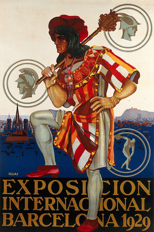 Barcelona Exposition 1929 Vintage Style Spanish Travel Poster Wall Art Print Home Wall Decor - xonomax
