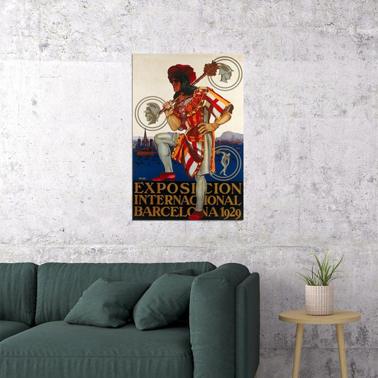 Barcelona Exposition 1929 Vintage Style Spanish Travel Poster Wall Art Print Home Wall Decor - xonomax
