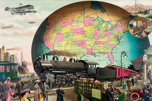 20th Century Transportation" Classic Vintage Style Poster Wall Art Print Home Wall Decor - xonomax