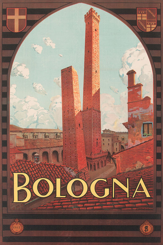 Bologna 1920s Vintage Style Italian Travel Poster Wall Art Print Home Wall Decor - xonomax
