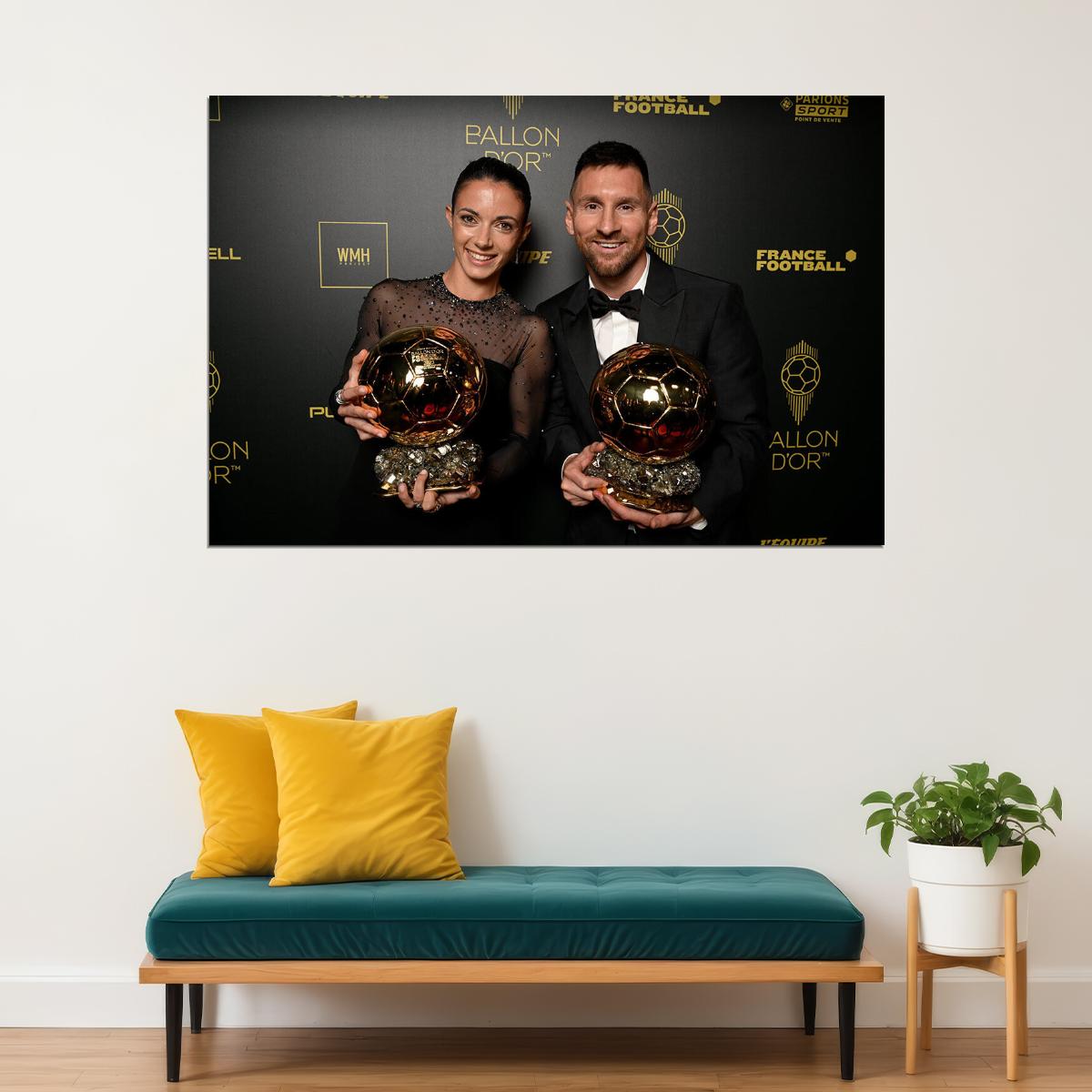 Bonmati And Leo Best Soccer Player Award Winners Poster Wall Art Print Home Wall Decor - xonomax