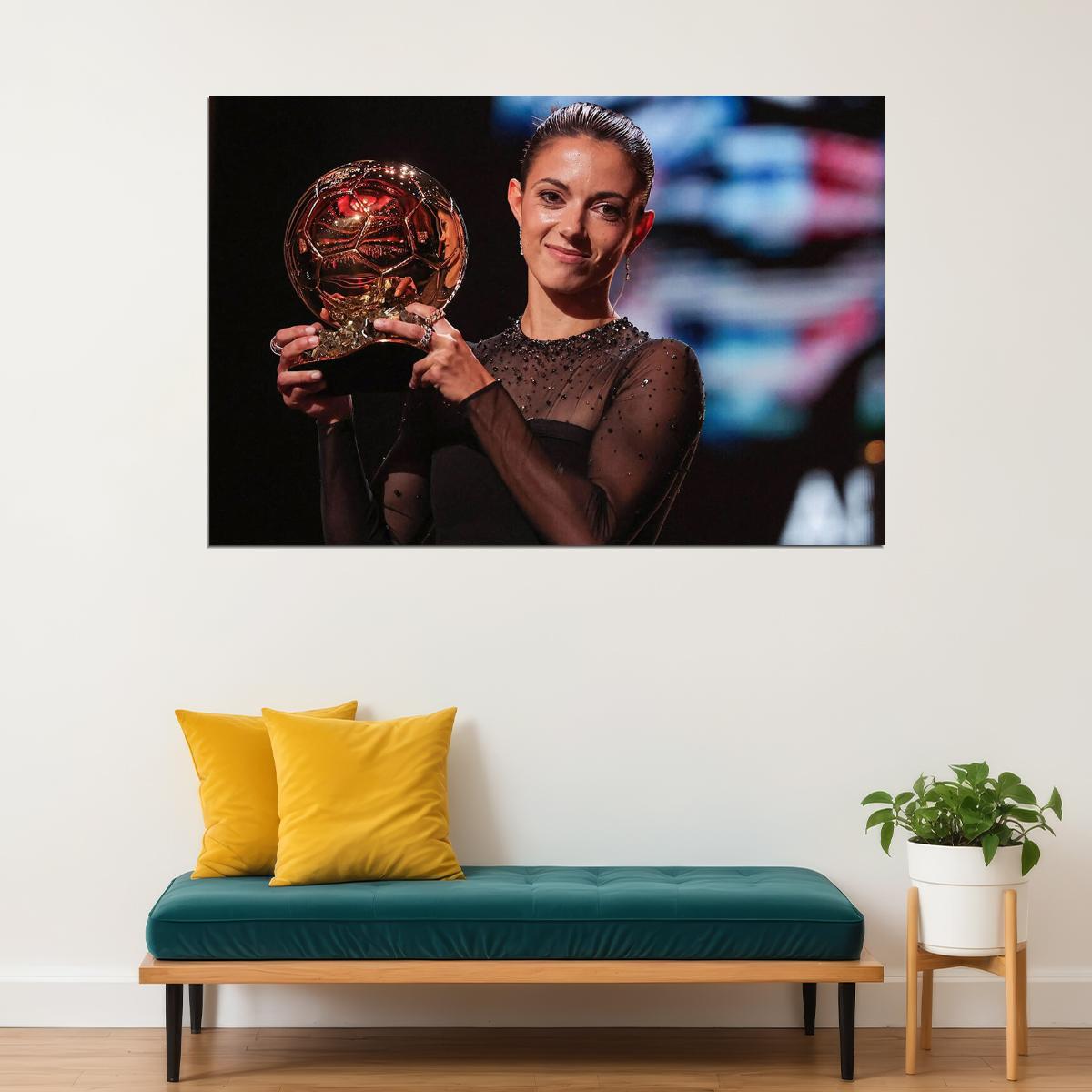 Best Female Soccer Player Award Football Star Bonmati Poster Wall Art Print Home Wall Decor - xonomax