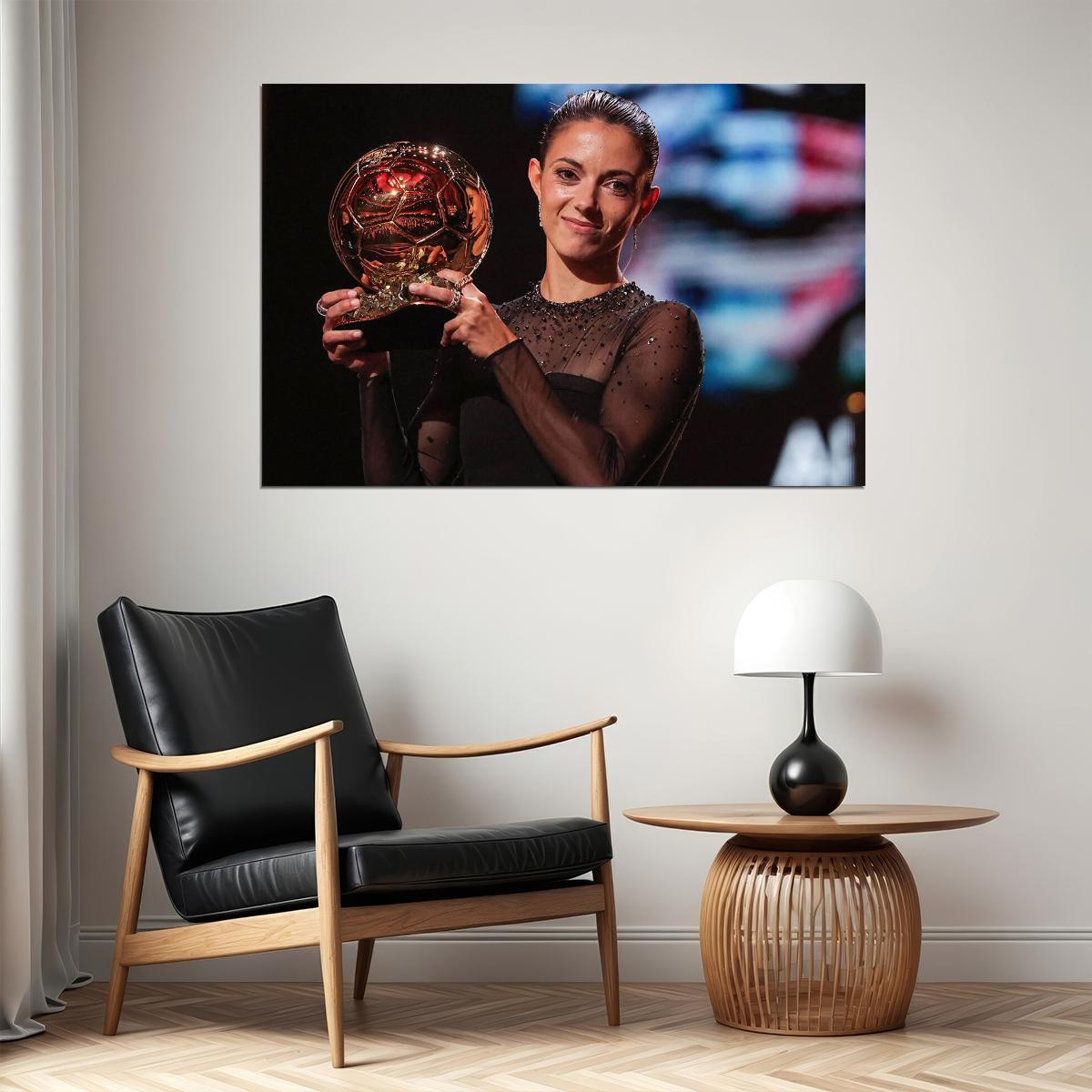 Best Female Soccer Player Award Football Star Bonmati Poster Wall Art Print Home Wall Decor - xonomax