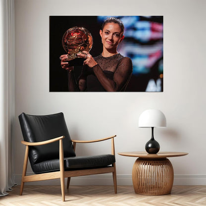 Best Female Soccer Player Award Football Star Bonmati Poster Wall Art Print Home Wall Decor - xonomax