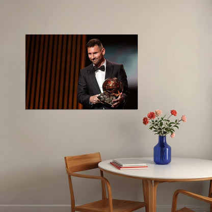 Leo Messi Best Soccer Player Award Football Goat Miami Star Poster Wall Art Print Home Wall Decor - xonomax
