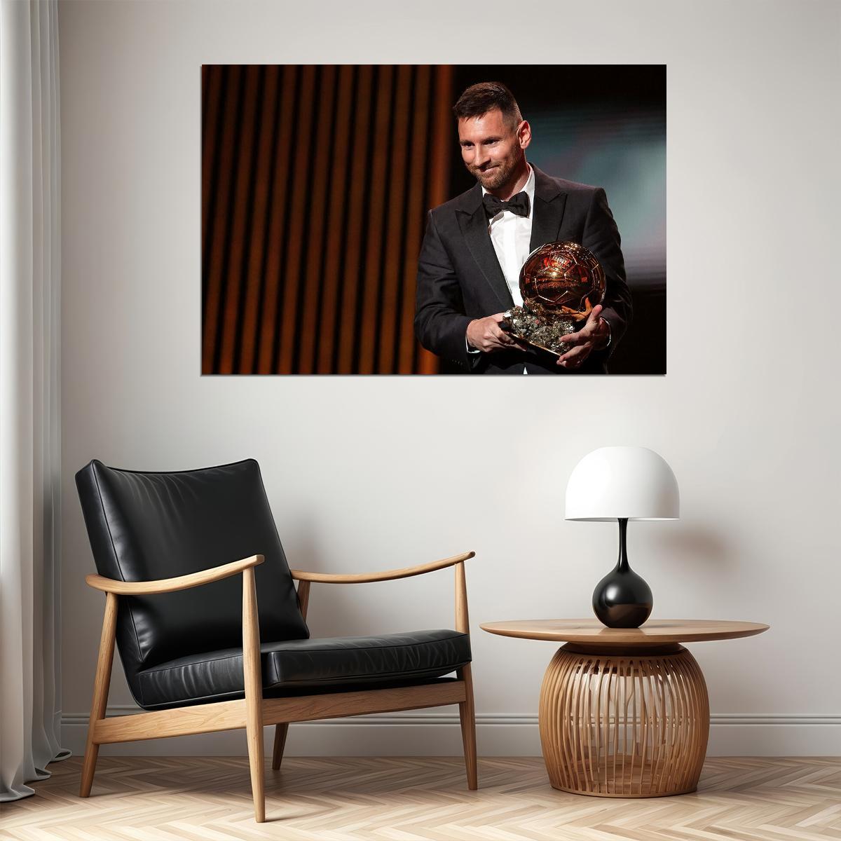 Leo Messi Best Soccer Player Award Football Goat Miami Star Poster Wall Art Print Home Wall Decor - xonomax