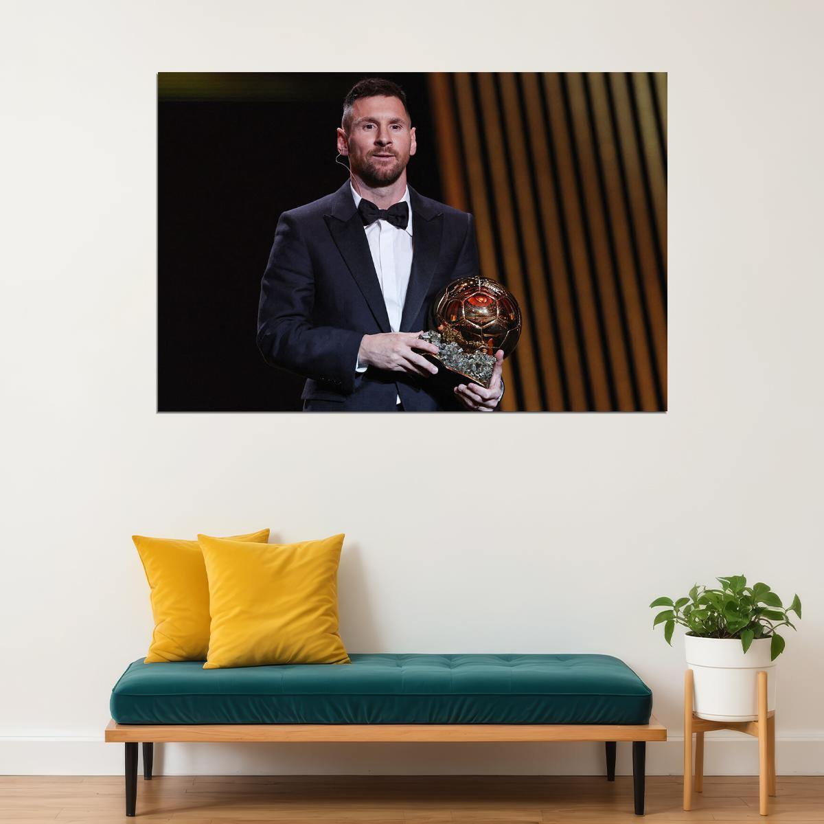 Best Soccer Player Award Goat Miami Star Lionel Poster Wall Art Print Home Wall Decor - xonomax