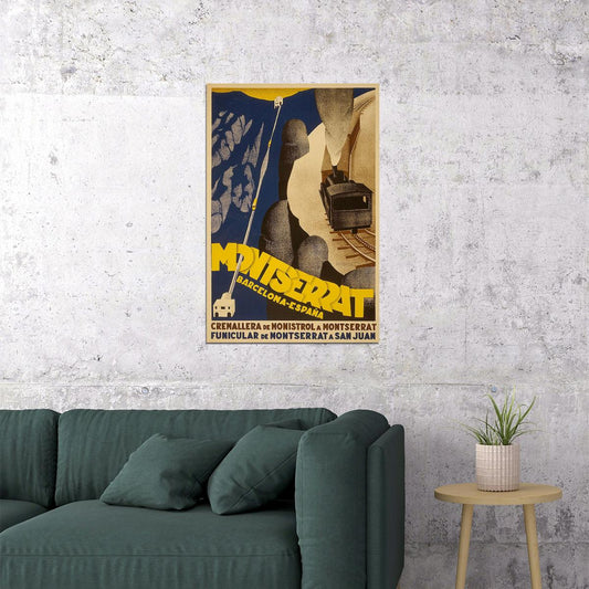 1920 Montserrat Barcelona Espana-spanish Railway Travel Poster Wall Art Print Home Wall Decor - xonomax