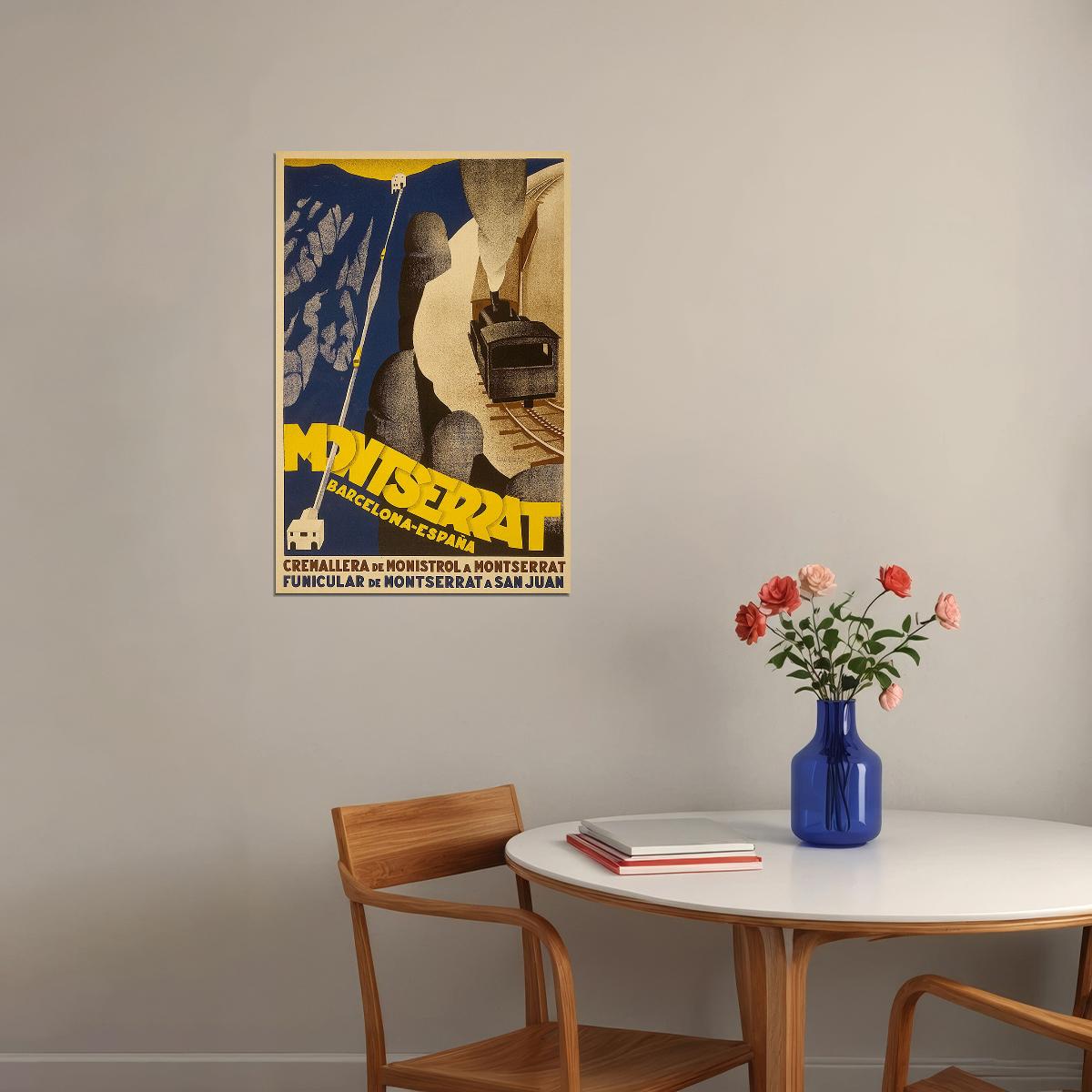 1920 Montserrat Barcelona Espana-spanish Railway Travel Poster Wall Art Print Home Wall Decor - xonomax