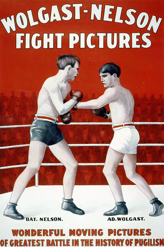 1916 Boxing Moving Pictures Vintage Movie Fight Pictures Poster Wall Art Print Home Wall Decor - xonomax