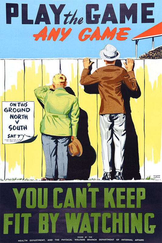 Play The Game! 1950's Vintage Health And Fitness Poster Wall Art Print Home Wall Decor - xonomax