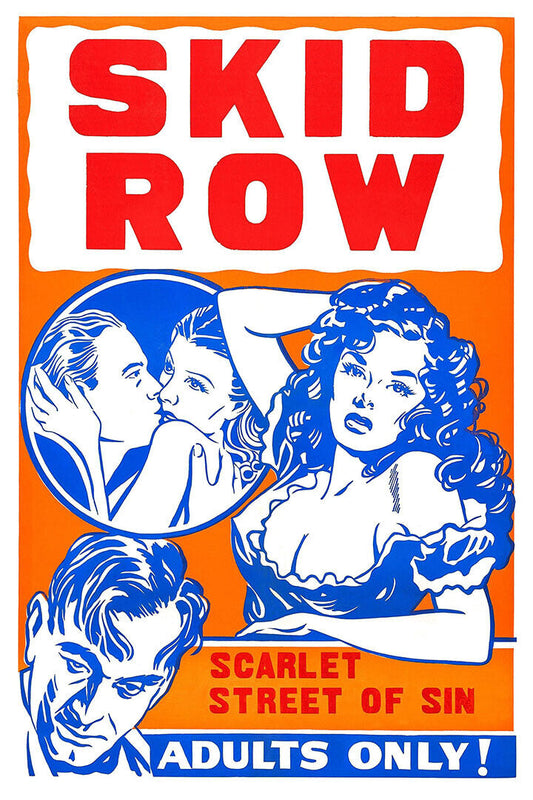 Skid Row 1940s Adult Entertainment Vintage Style Movie Poster Wall Art Print Home Wall Decor - xonomax