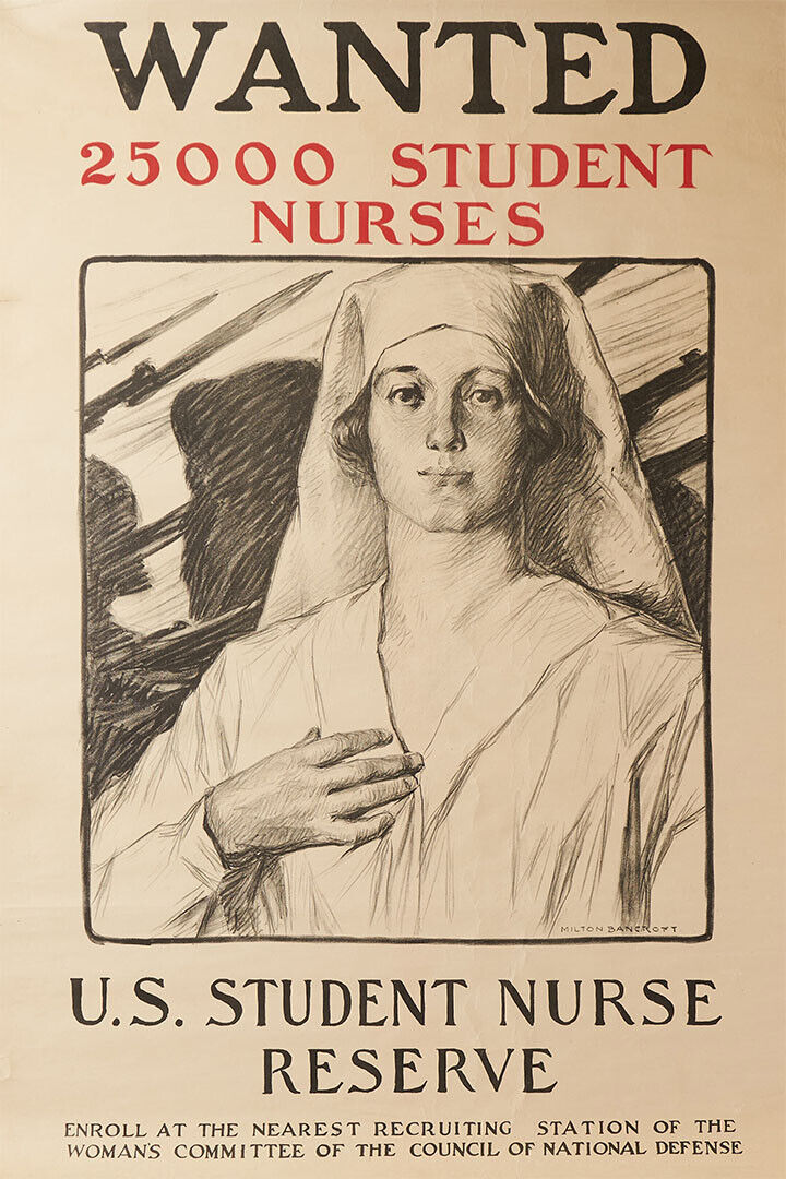 Wanted 25000 Nurses WWI Us Student Nurse Reserve Poster Wall Art Print Home Wall Decor - xonomax