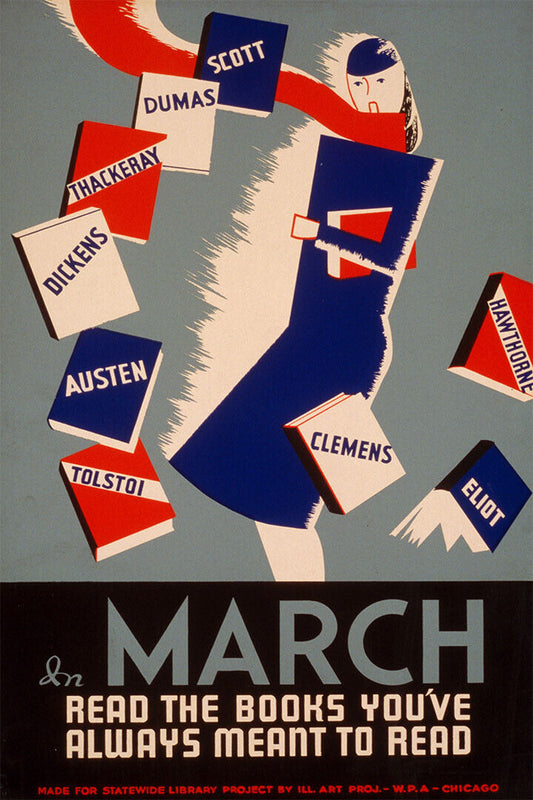 1940s Vintage Style Works Progress Wpa March Books Poster Wall Art Print Home Wall Decor - xonomax