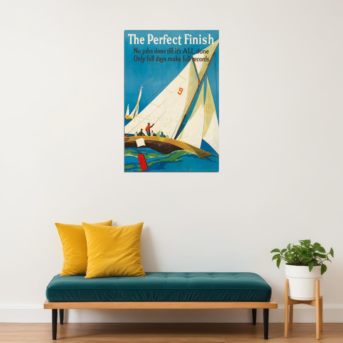 The Perfect Finish 1920s Work Incentive Motivational Poster Wall Art Print Home Wall Decor - xonomax