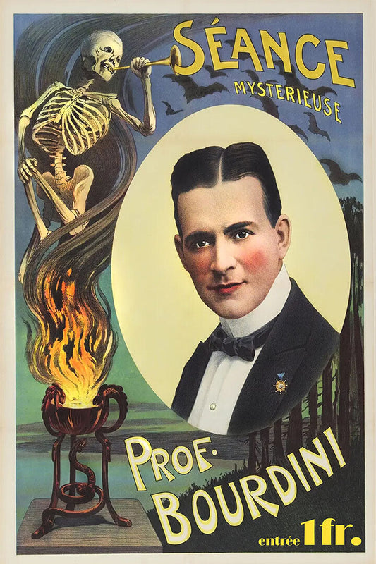1930s Prof. Bourdini Vintage Style Seance Magic Poster Wall Art Print Home Wall Decor - xonomax
