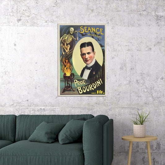 1930s Prof. Bourdini Vintage Style Seance Magic Poster Wall Art Print Home Wall Decor - xonomax