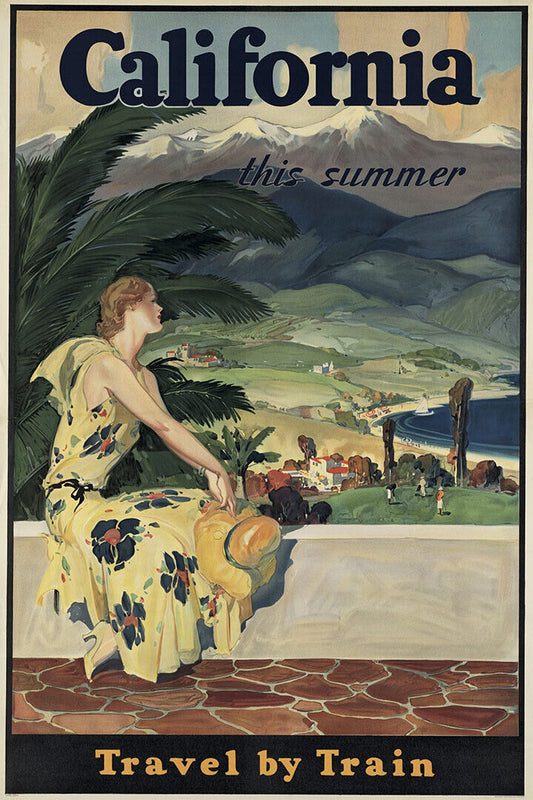 1930s California Summer Travel By Train Vintage Style Poster Wall Art Print Home Wall Decor - xonomax