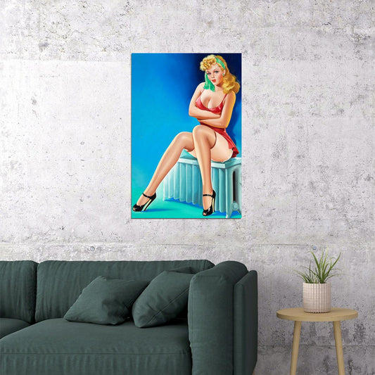 Hot Seat! 1947 Vintage Style American Girl Pin-up Poster Wall Art Print Home Wall Decor - xonomax