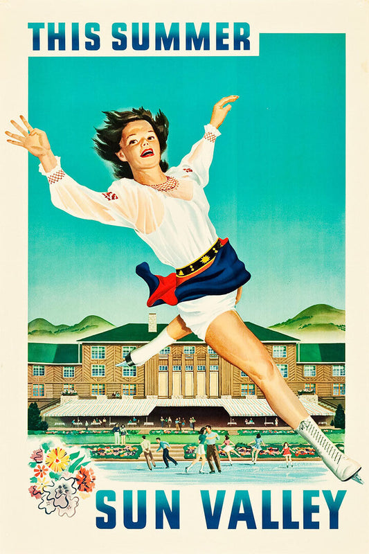 1941 This Summer Sun Valley Ice Skating Vintage Style Poster Wall Art Print Home Wall Decor - xonomax