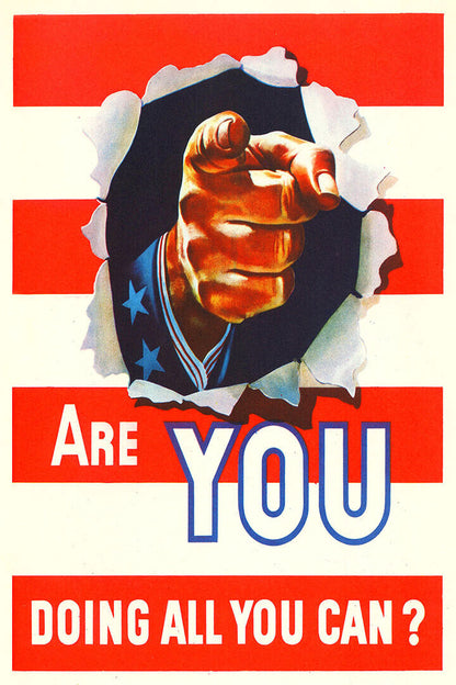 1942 Are You Doing All You Can? Ww2 War Morale Poster Wall Art Print Home Wall Decor - xonomax
