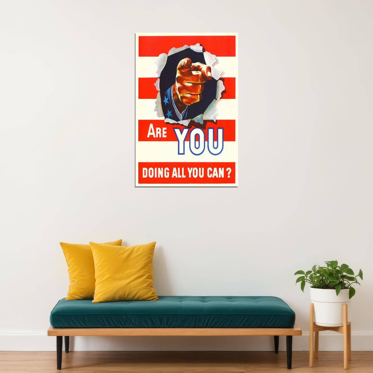 1942 Are You Doing All You Can? Ww2 War Morale Poster Wall Art Print Home Wall Decor - xonomax